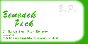 benedek pick business card